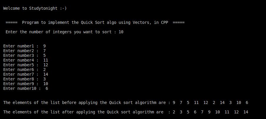 Looking for a quick sort easy program in c? Here is a complete working code example for you.