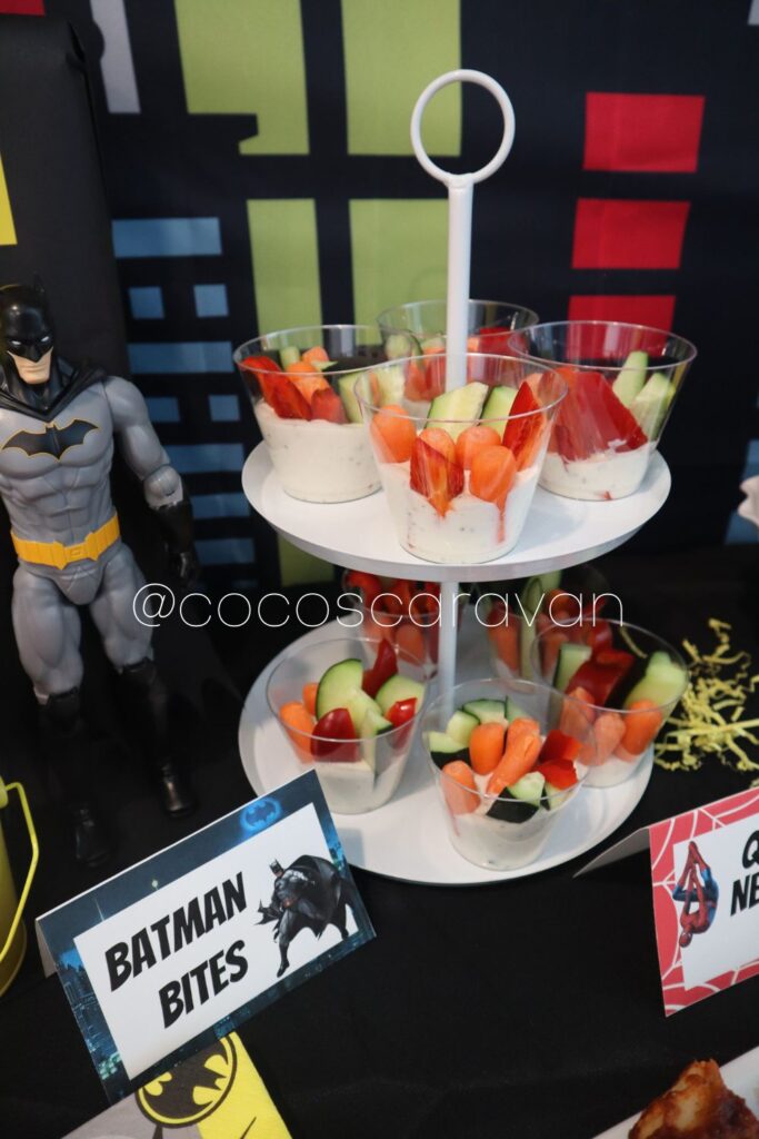 What are some fun batman party food ideas to make? (These quick bites are perfect for your theme)