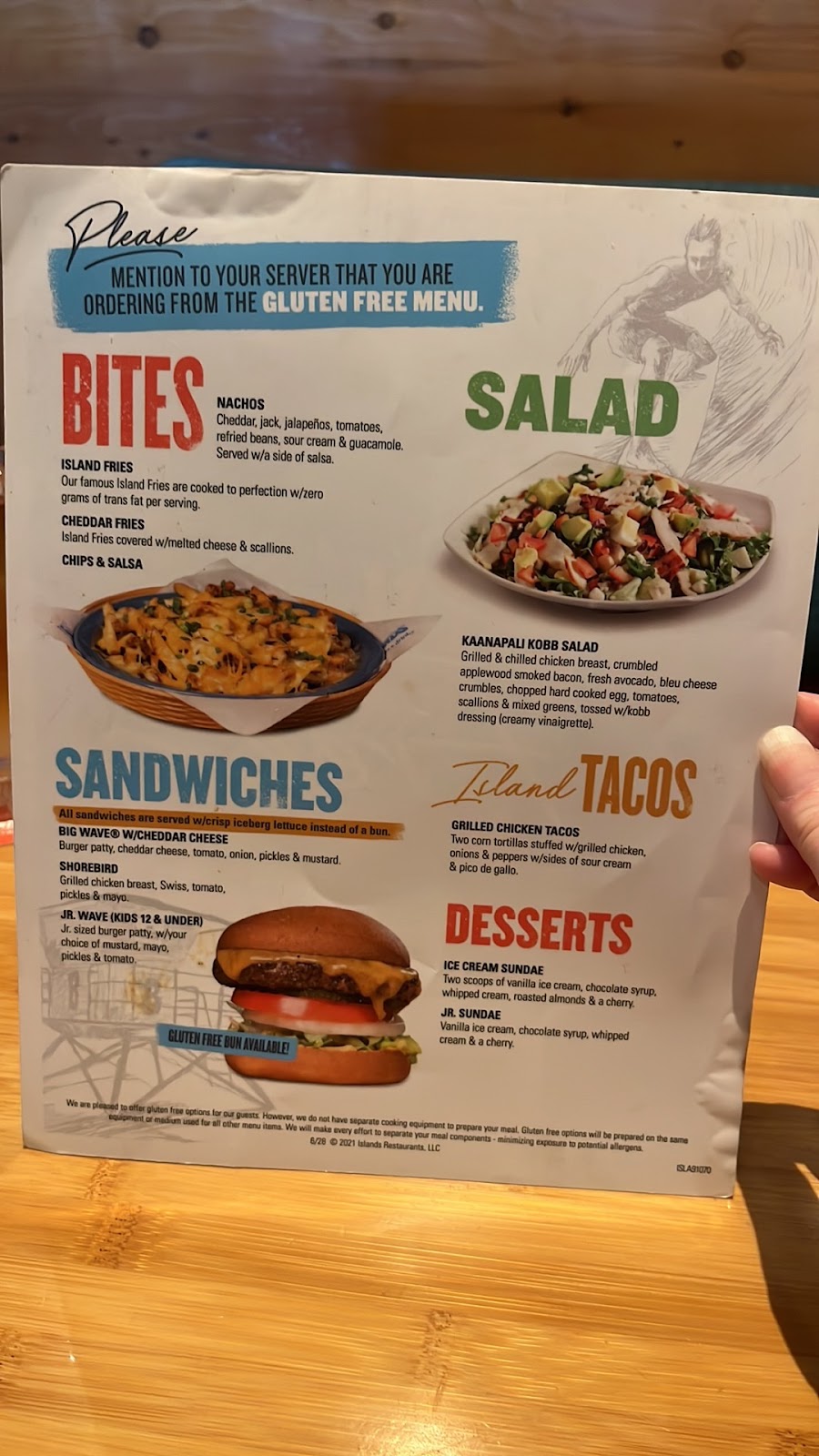 islands restaurant gluten free menu what to order carefully now